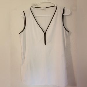 White sleeveless top